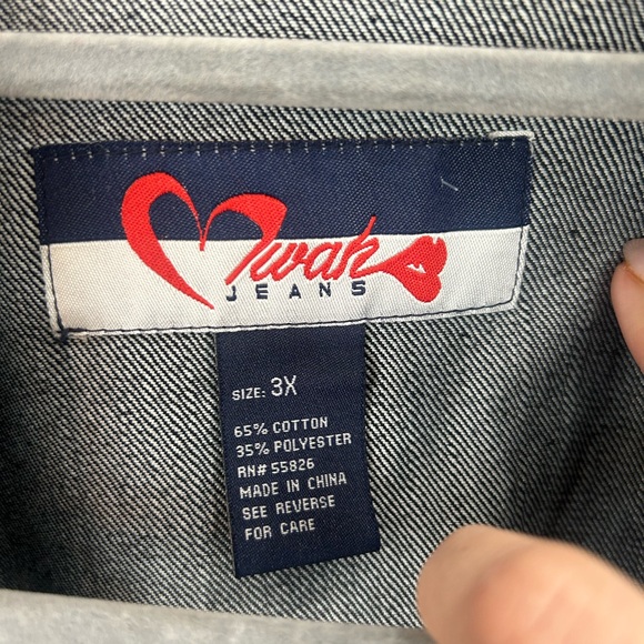 Chic Denim Short Sleeve Blazer 3X babydoll flirty whimsy fairy - Picture 2 of 5